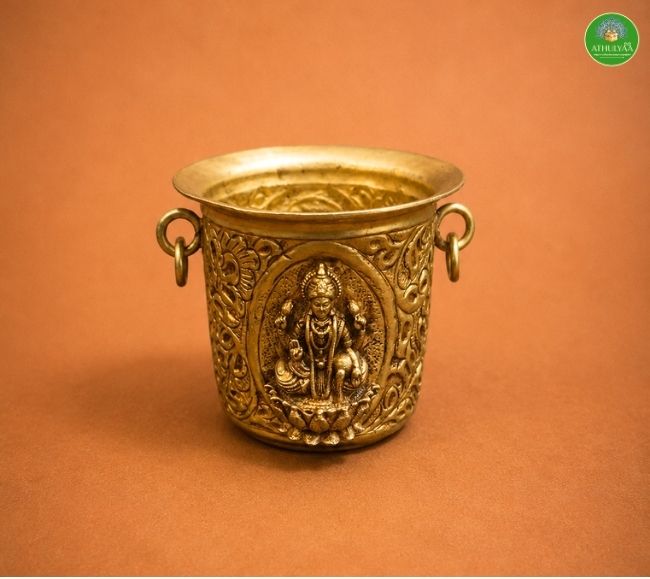 Lakshmi Balaji Brass 3D engraved Kangalam