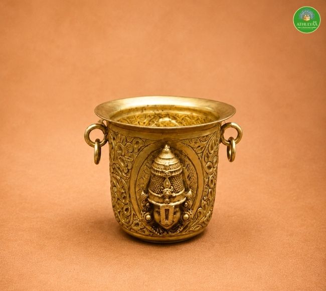 Lakshmi Balaji Brass 3D engraved Kangalam
