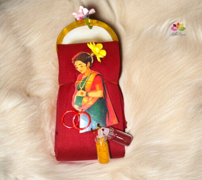Silk cotton blouse bit with Bangle Baby Shower Kumkum packing