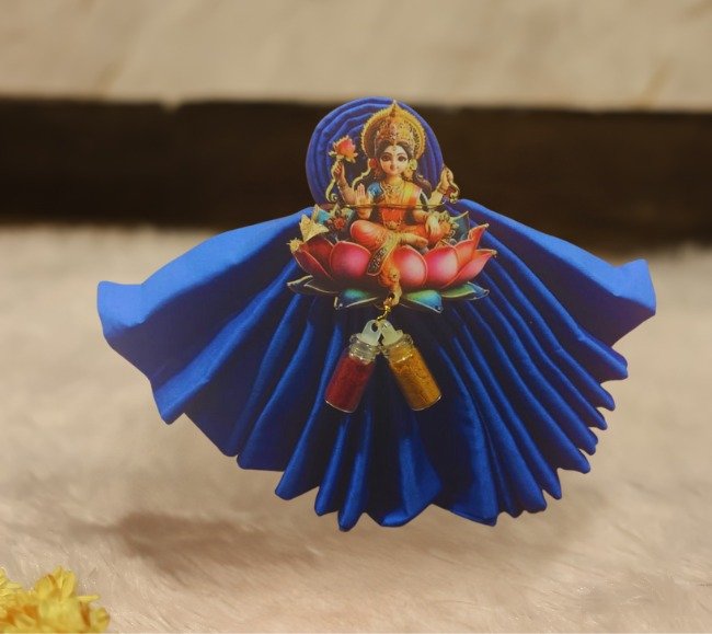 Silk cotton blouse bit with Devi Haldi kumkum packing