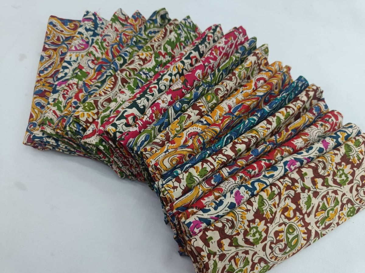 Kalamkari Blouse Bits - Set of 25 Pieces
