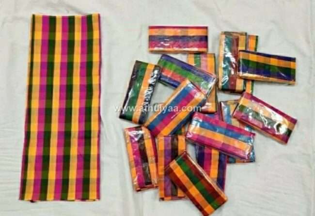 Madras Checks Blouse Bits- Set of 25 Pieces