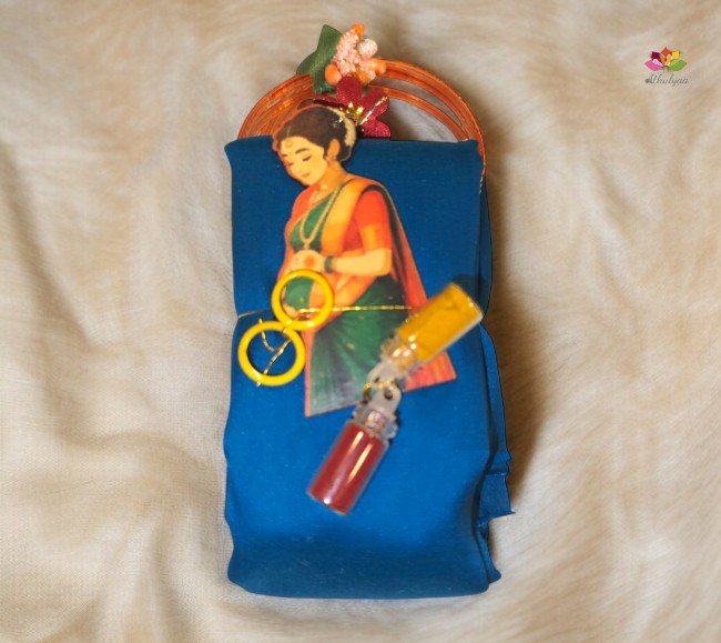 Silk cotton blouse bit with Bangle Baby Shower Kumkum packing