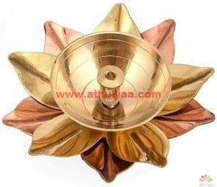 Brass Copper Lotus Diya-Medium
