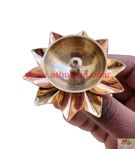 Brass Copper Lotus Diya-Medium