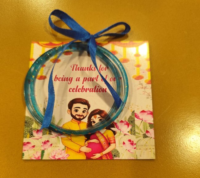 Baby shower Card with Glass Bangles