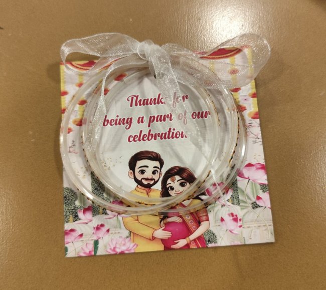 Baby shower Card with Glass Bangles