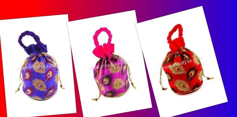 Peacock Feather Potli Bag