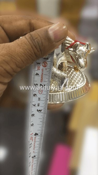 Kamadhenu Cow and calf- Silver finish