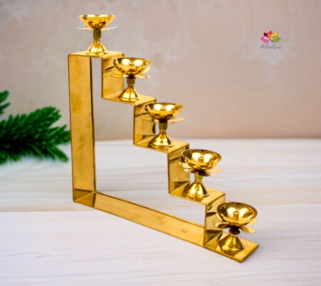 Brass 5-Step Diya