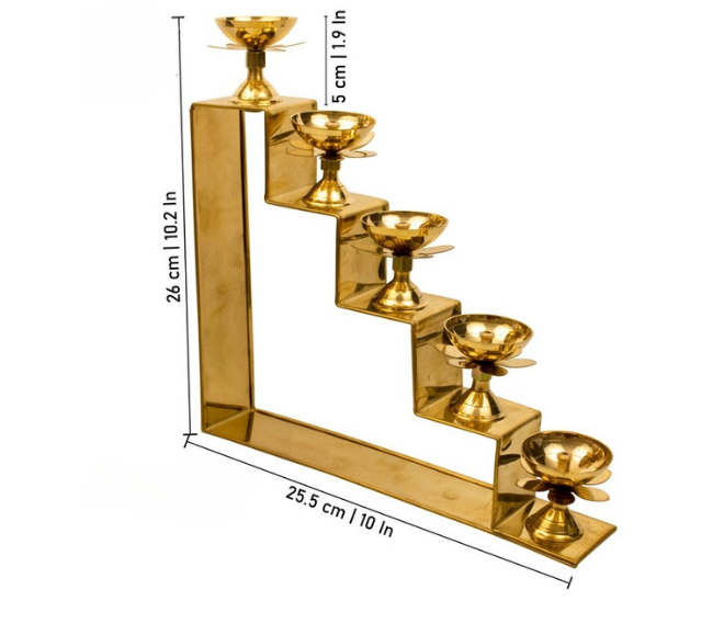 Brass 5-Step Diya