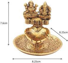 Lakshmi Ganesh Diya White Metal