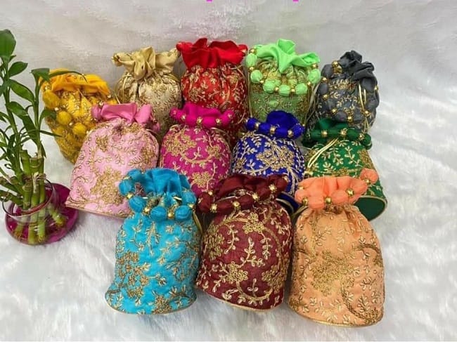 Cross Embroidered Potli