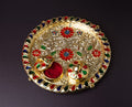 Floral Meenakari Finish Haldi Kumkum Plate
