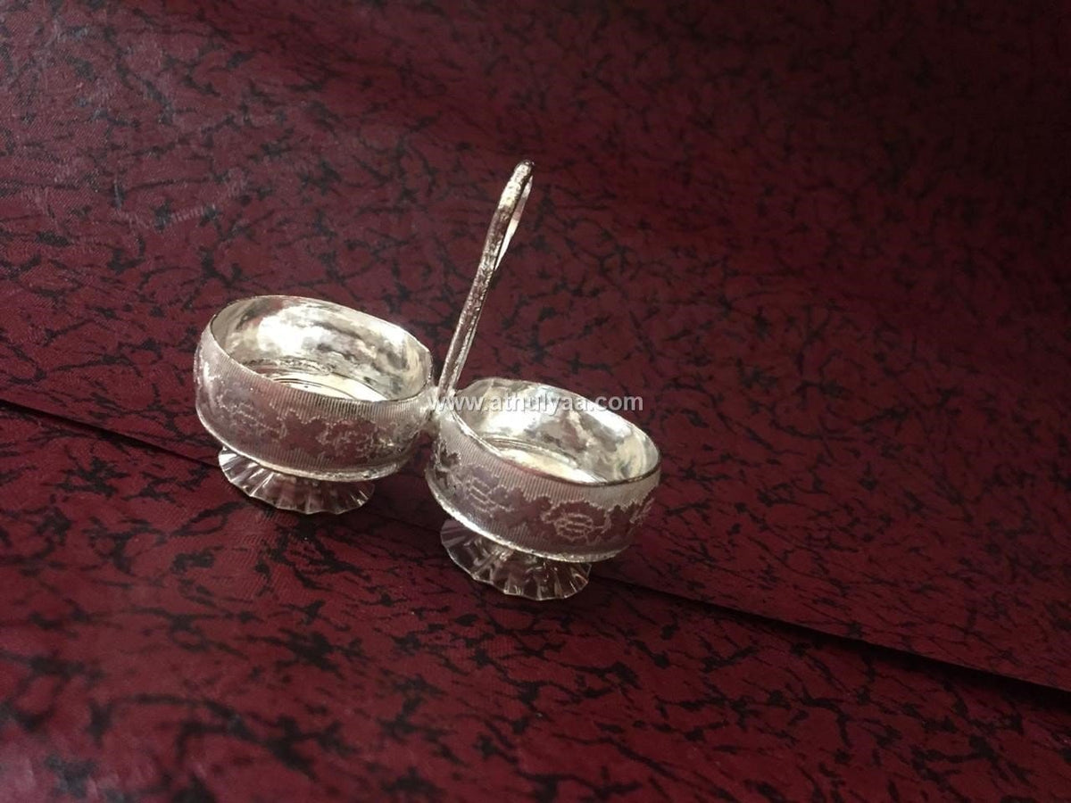German Silver Haldi Kumkum Cups