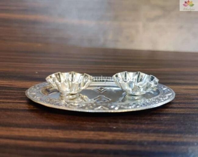 German Silver Kumkum Platter