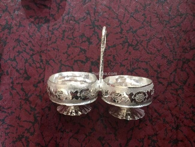 German Silver Haldi Kumkum Cups