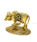 White Metal Gold Cow & Calf