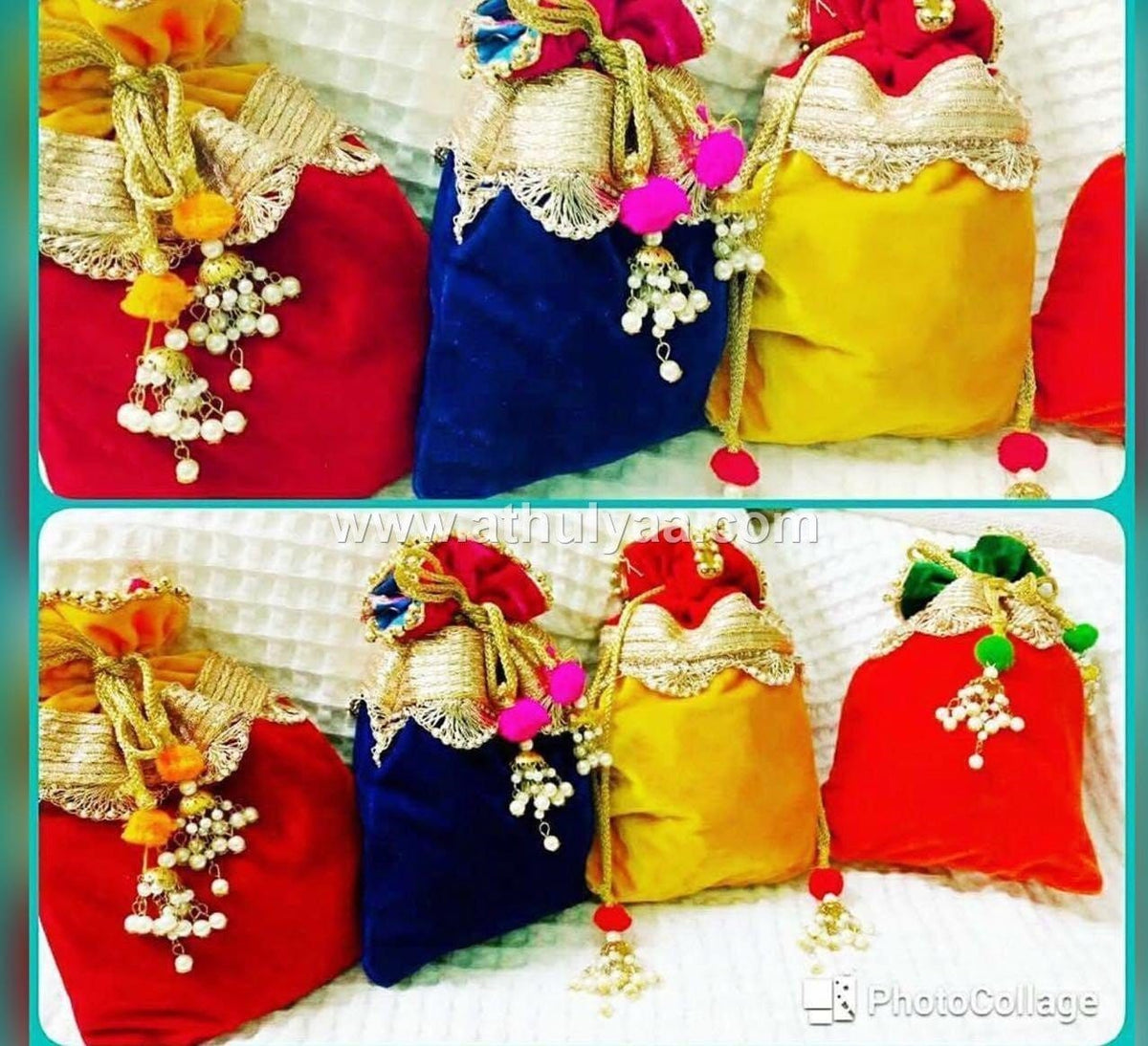 Velvet Potli With Grand Decor