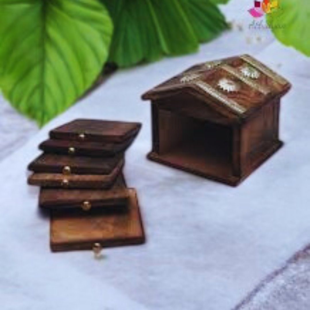 Hut shaped tea coaster