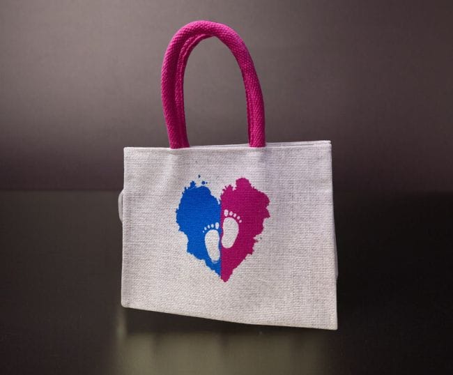 Jute Bag With Baby Foot Print