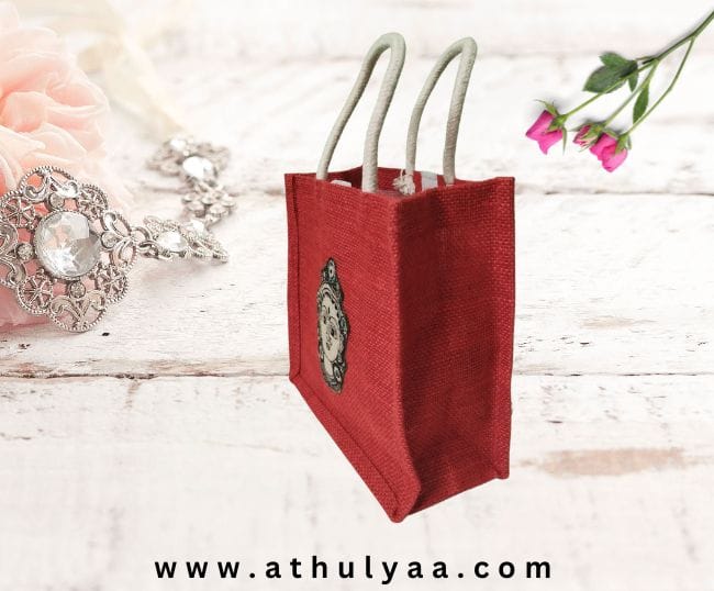 Jute bag with kalamkari face