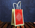 Mini Jute Bag With Kolam Print