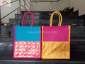 Jute bags with brocade work