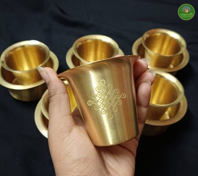 Aaradhya Brass Kolam Davara set Potli combo