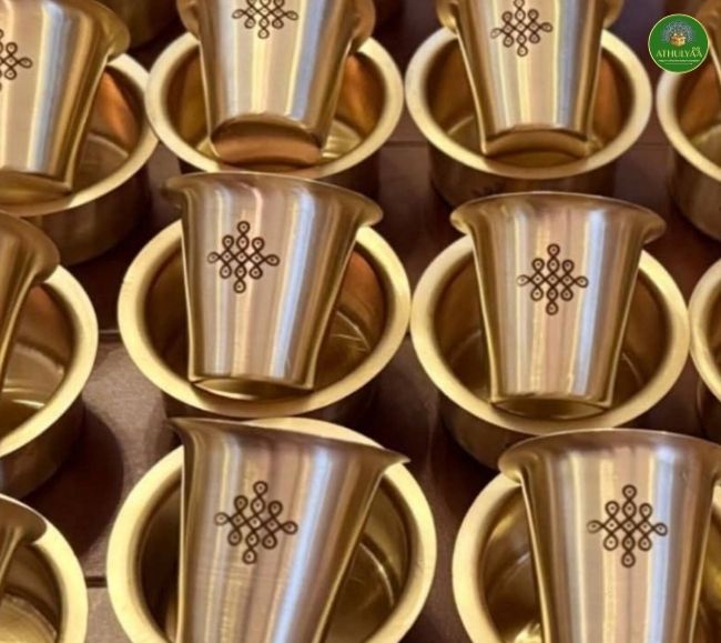Kolam Brass Davara tumbler in Gift Box