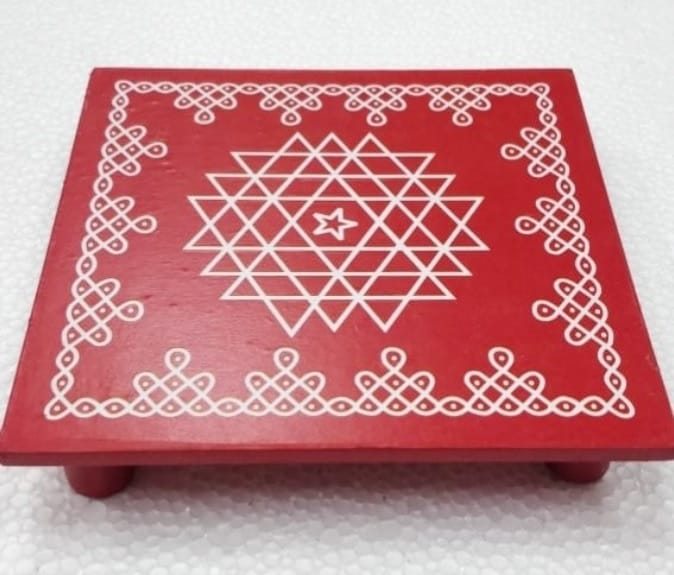 Divine Chowki manai with Kolam print