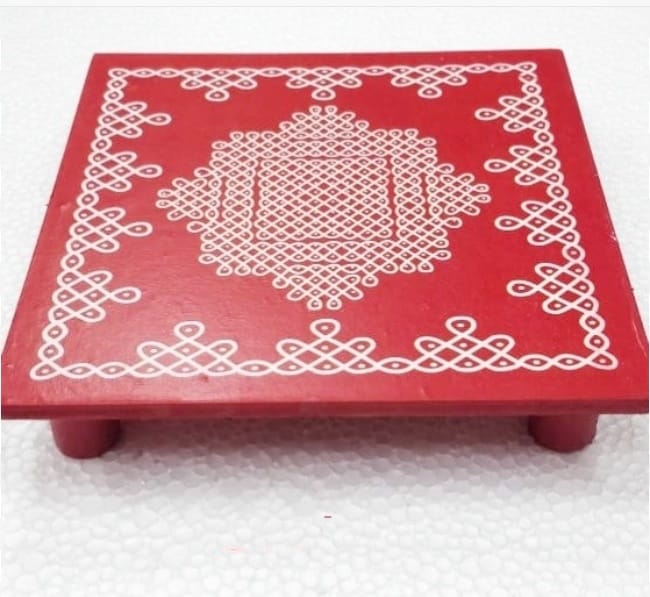 Divine Chowki manai with Kolam print