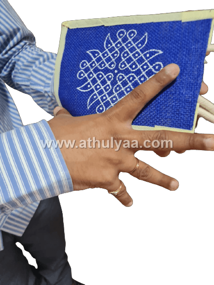 Mini Jute Bag With Kolam Print