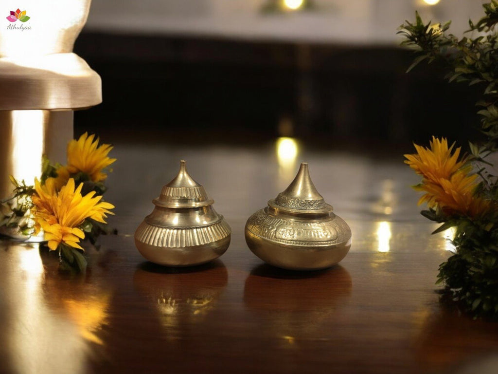Brass handicrafted kumkum box