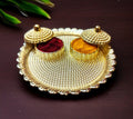 Gold colour Kumkum platter