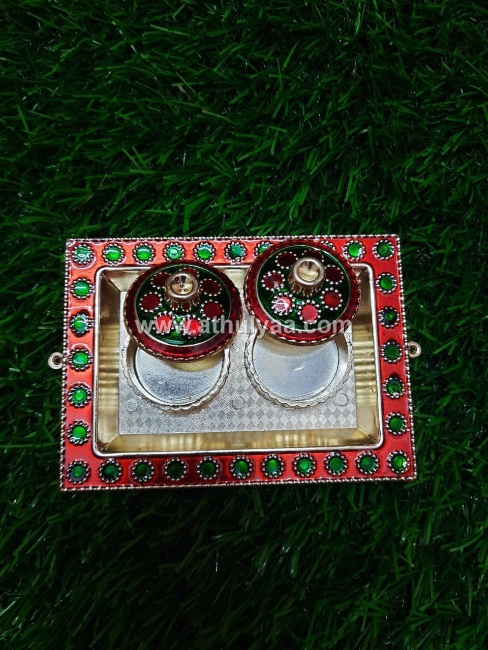 Red Kumkum Box On Plate