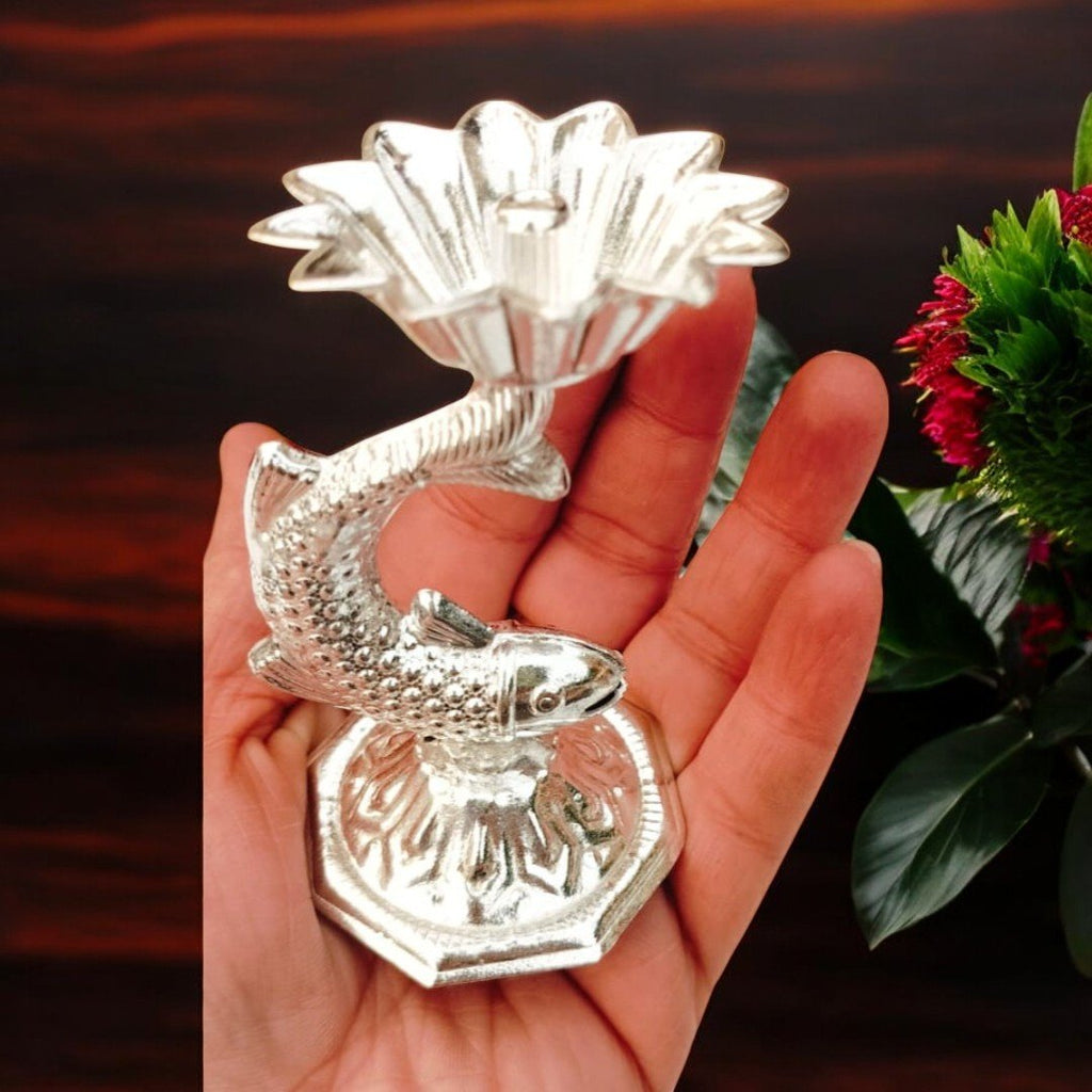 German Silver Matsya Diya
