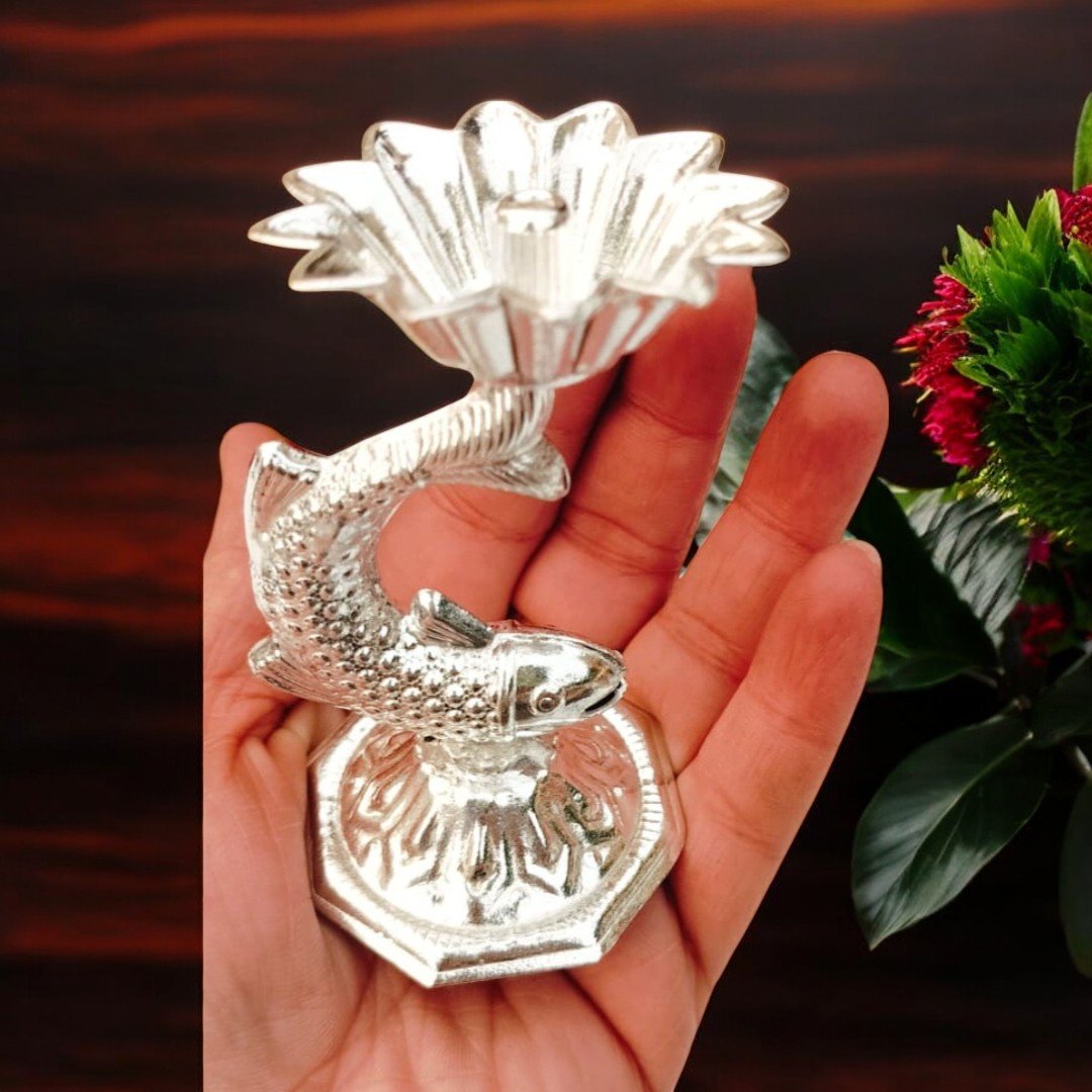 German Silver Matsya Diya