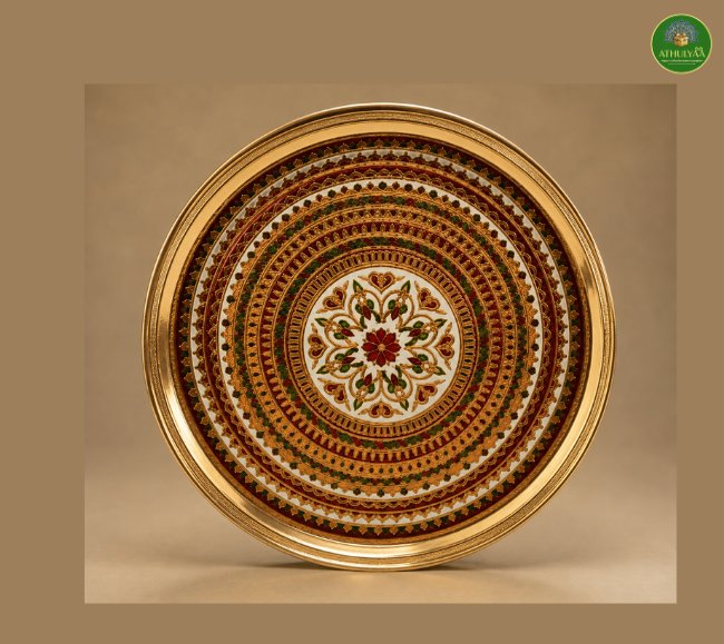 Meenakari golden plate