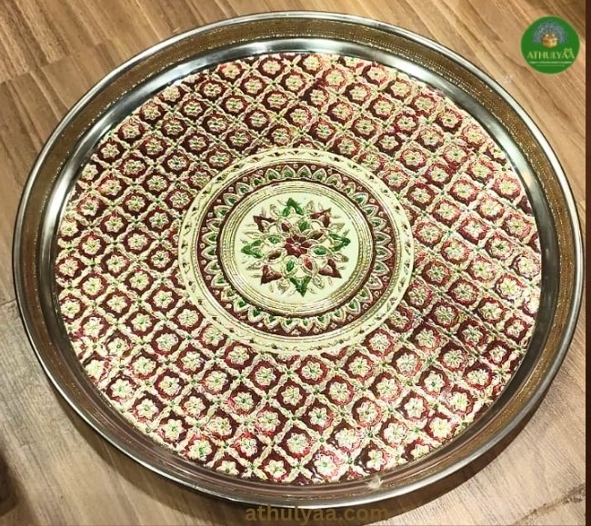 Meenakari golden plate
