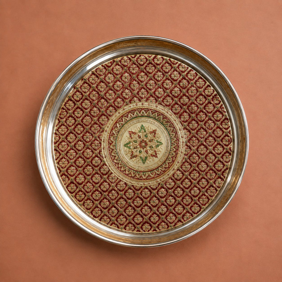 Meenakari golden plate
