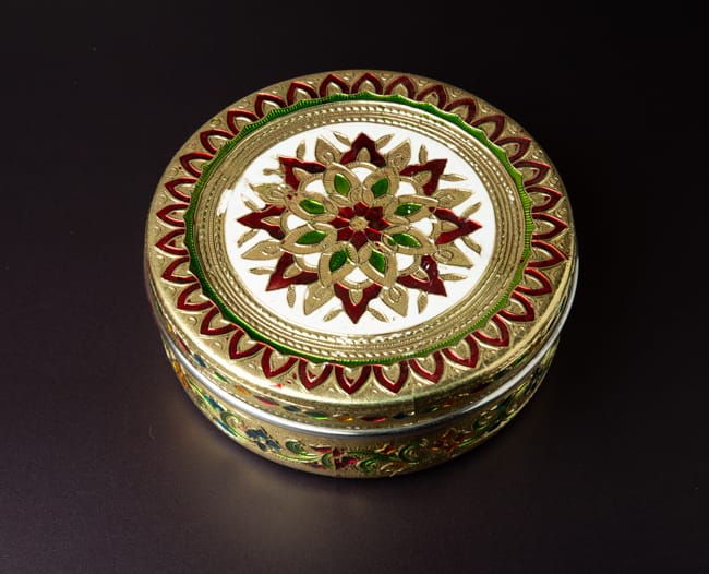 Meenakari Floral Steel Box - 6.5 inches