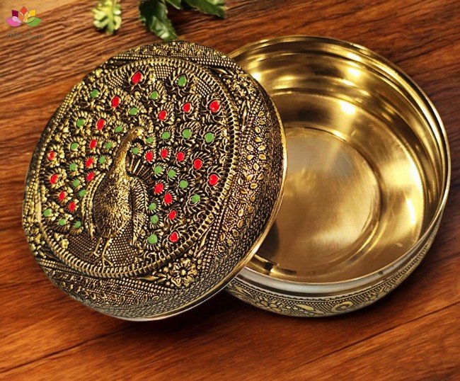 Colourful Peacock Steel Box