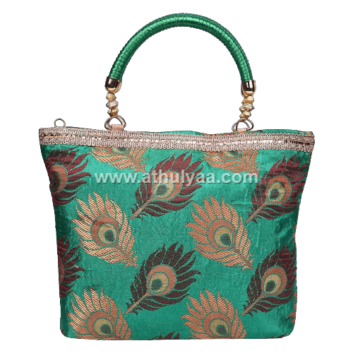 Peacock Feather bag with lace