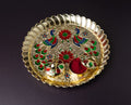 Peacock Meenakari Finish Haldi Kumkum Plate