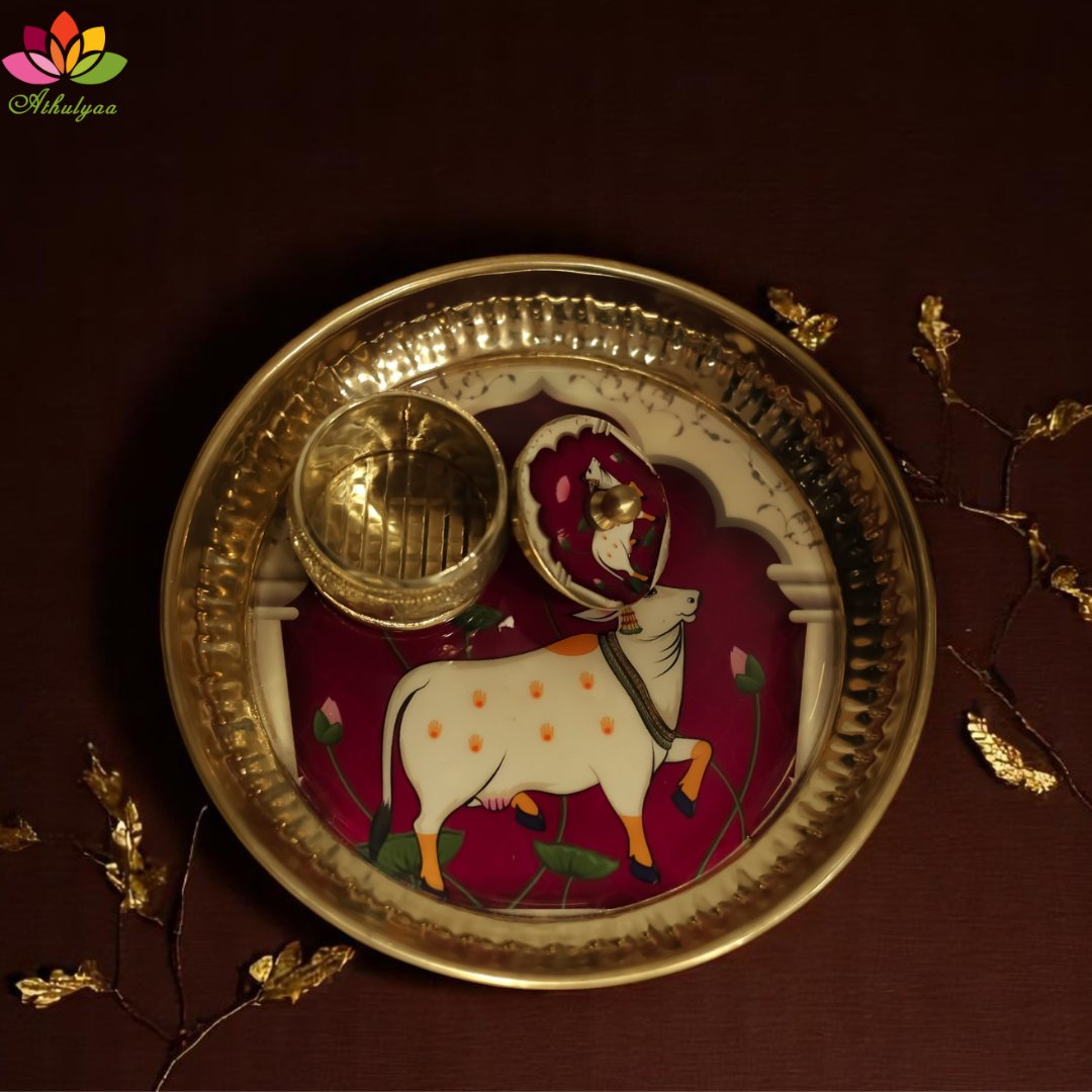 Pichwai Brass Tray - Small
