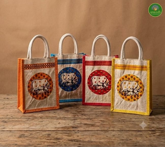 Pichwai Print Jute Bag -Economy
