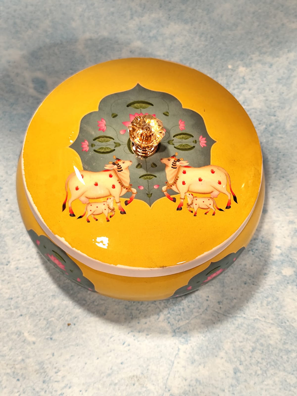 Pichwai Matki Box Lacquer Finish