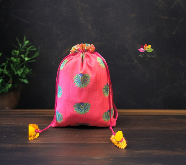 Peacock Printed Potli