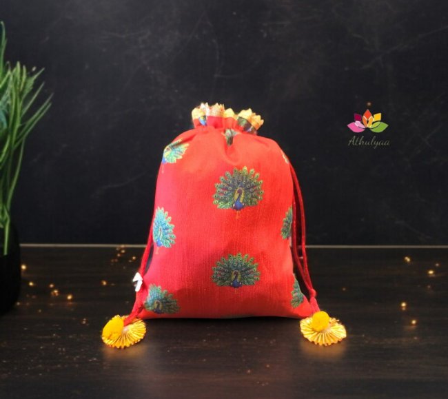 Peacock Printed Potli